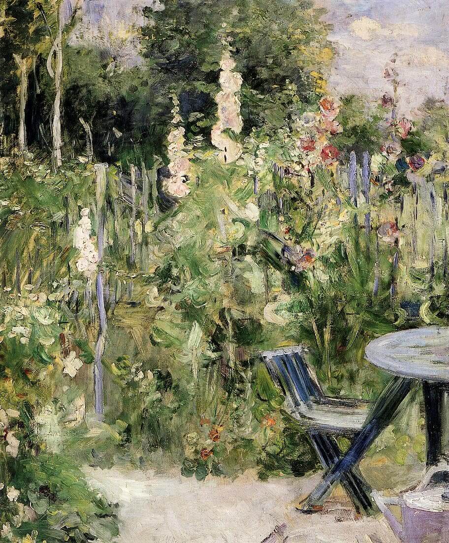 “Roses Tremieres” por Berthe Morisot